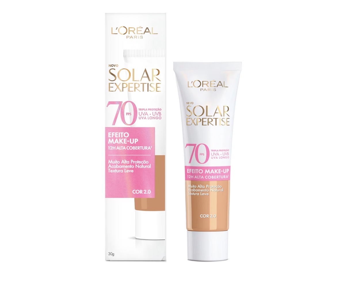Protetor Solar Facial com Cor FPS 70 Efeito Make-up Cor 2.0 30 G