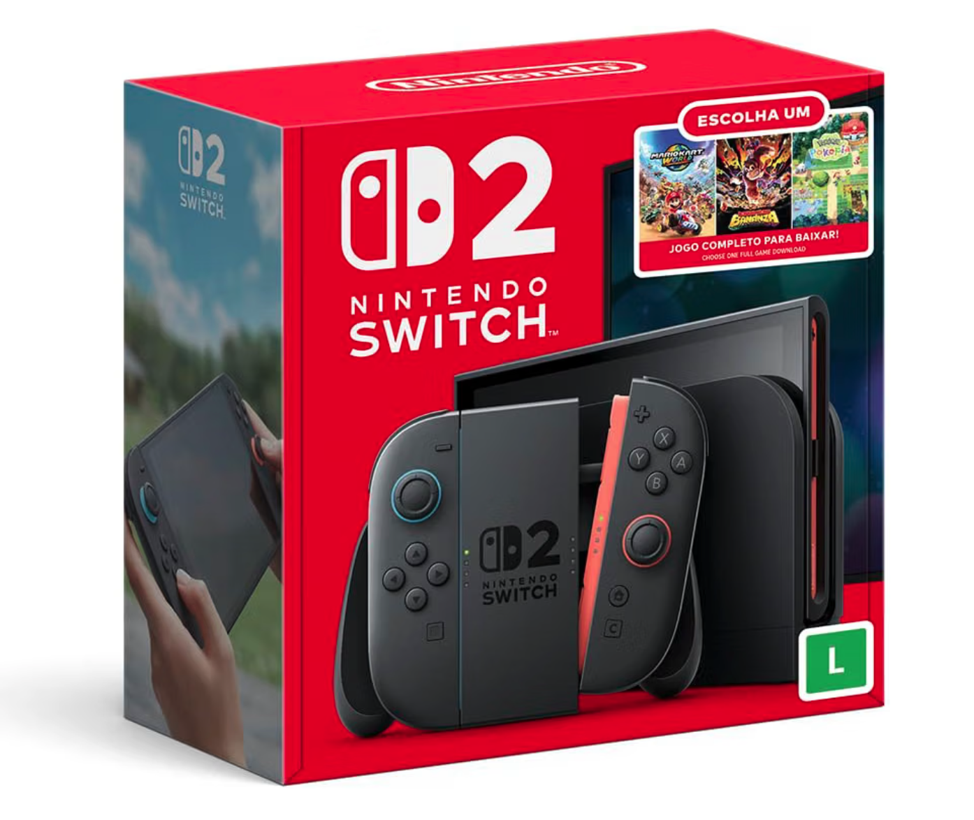 Nintendo Switch 2 com Jogo Digital à Escolha e Tomada Nacional